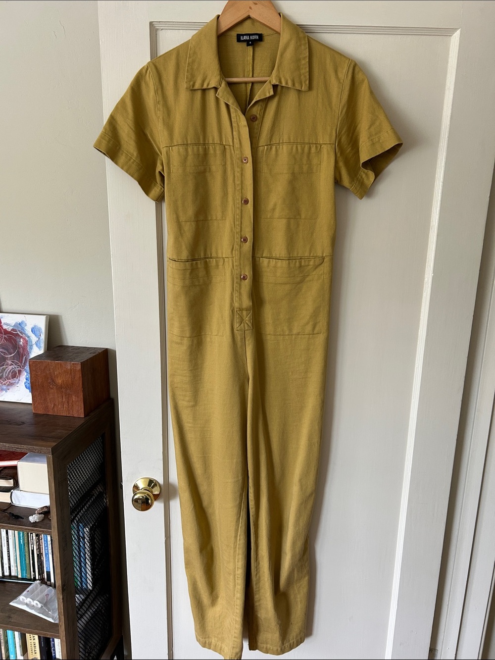 Ilana Kohn Mustard Short-Sleeve Utility Jumpsuit